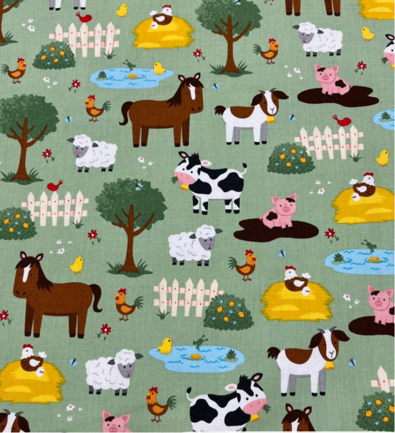 Farm animals on green 2.75" gtube pad