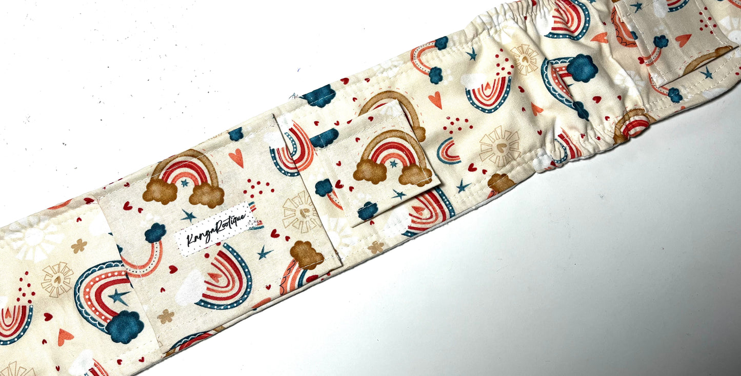 Boho rainbow gtube belt belly band