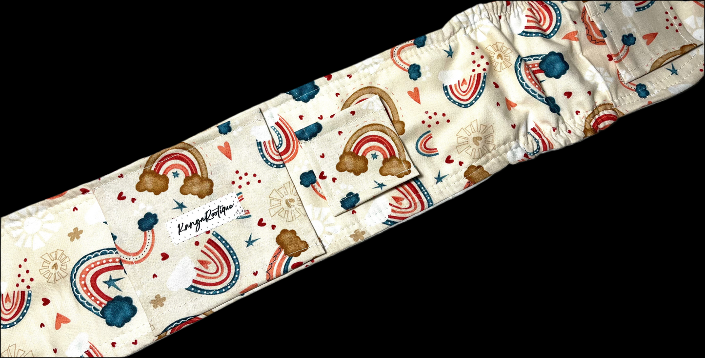 Boho rainbow gtube belt belly band