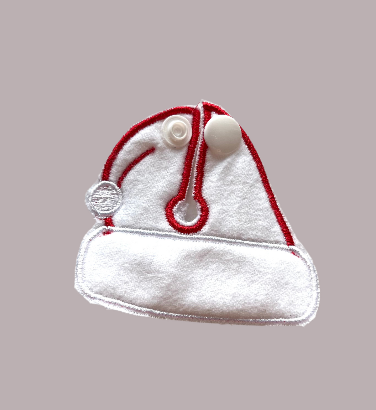 Christmas Santa Hat print handmade cloth g-tube pad