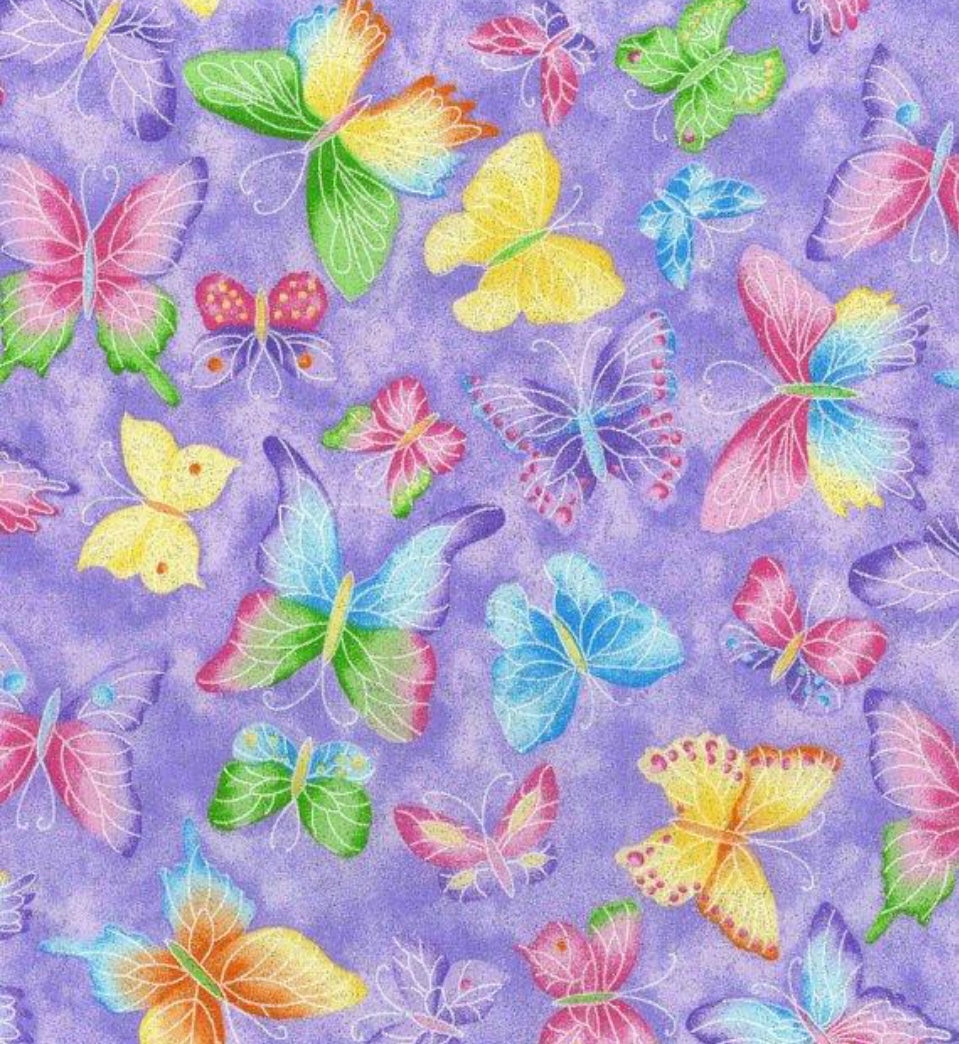 Purple glitter Butterfly 2.75" gtube pad