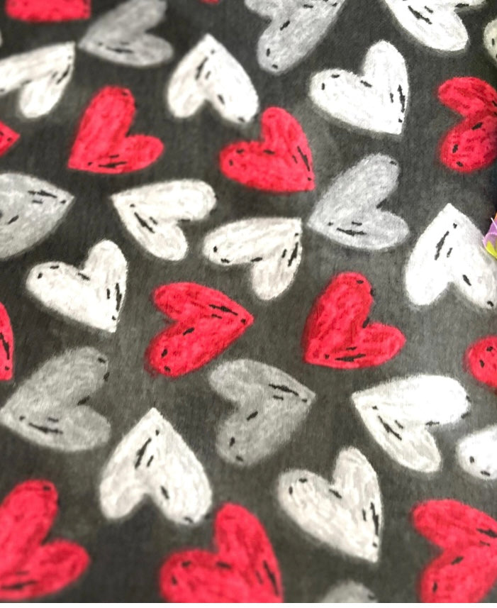 Gray and red hearts 2.75" gtube pad