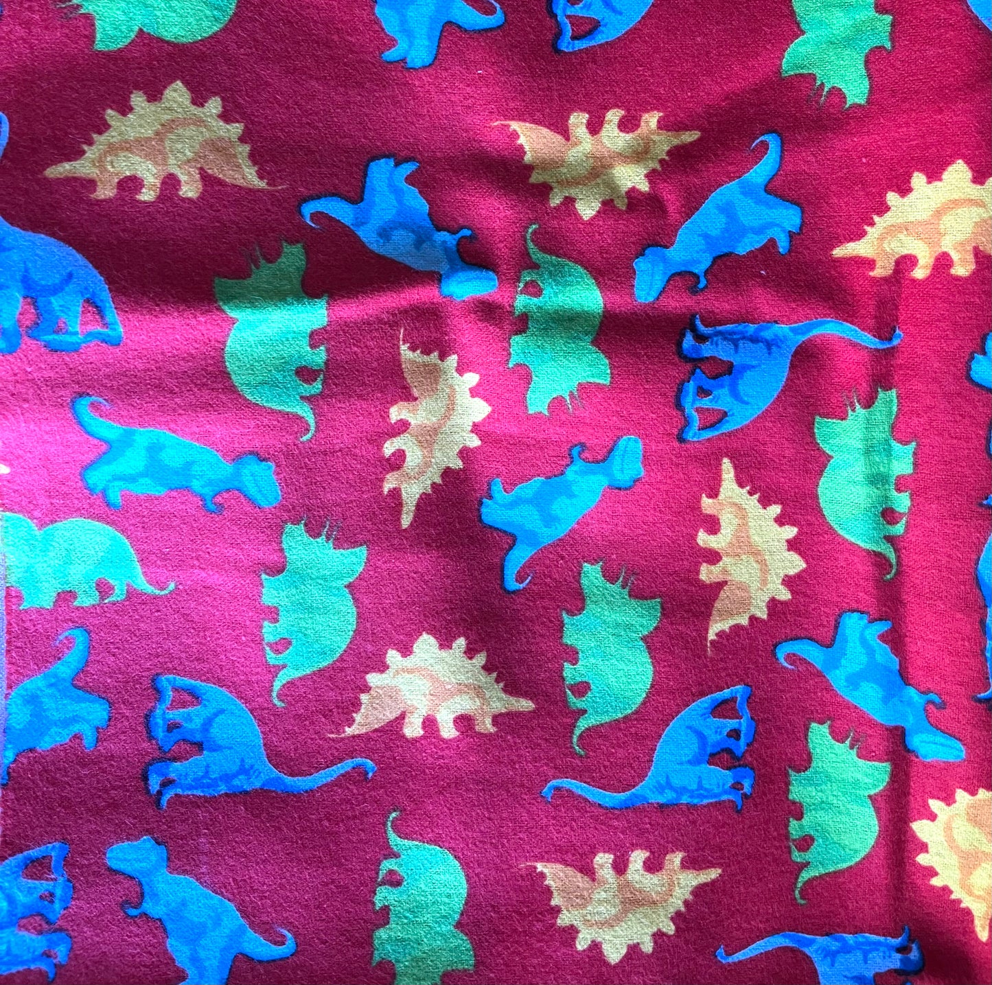 Red Dinosaur print handmade cloth g-tube pad, view 3