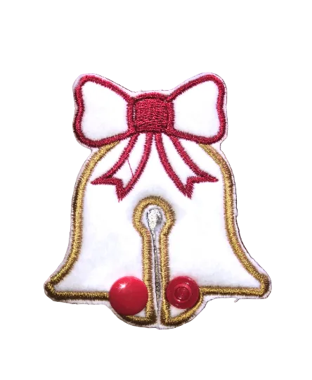 Christmas Bell print handmade cloth g-tube pad