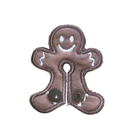 Gingerbread Man print handmade cloth g-tube pad