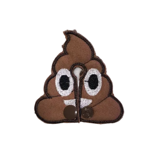 Poop Emoji print handmade cloth g-tube pad
