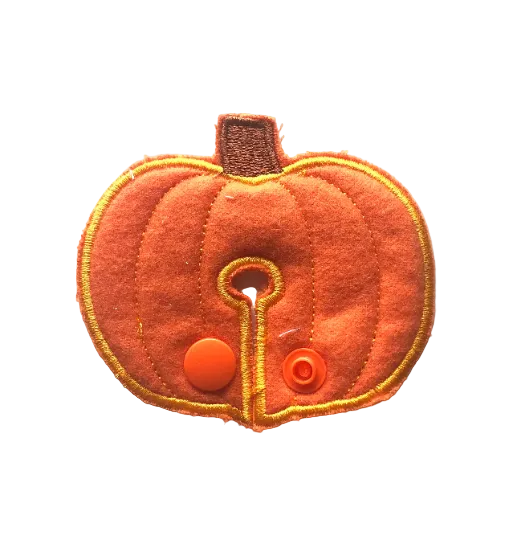 Pumpkin print handmade cloth g-tube pad