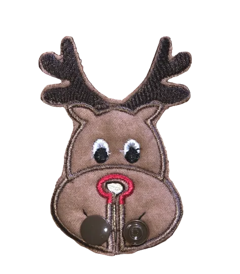 Rudolph Reindeer print handmade cloth g-tube pad