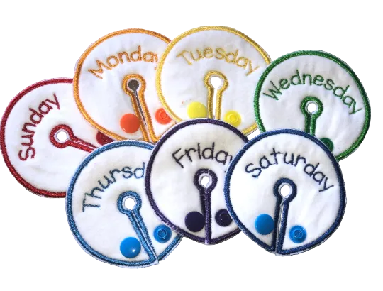 Weekdays print handmade cloth g-tube pad
