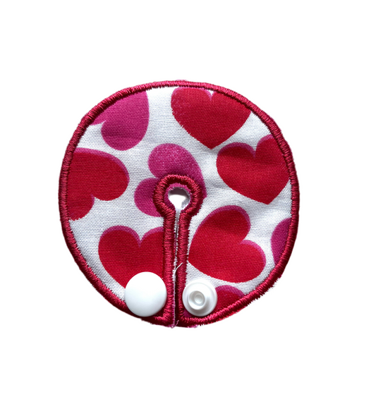 Red hearts on white 2.75" gtube pad