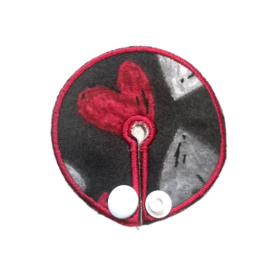 Gray and red hearts 2.75" gtube pad