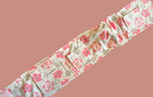 Pink gray flower gtube belt belly band