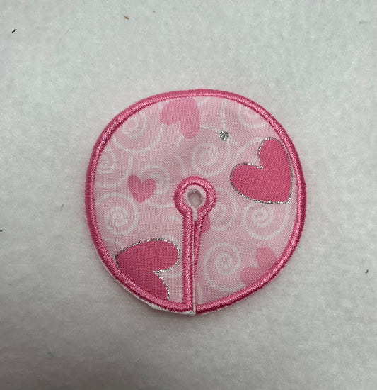 Pink glitter hearts 2.75" gtube pad