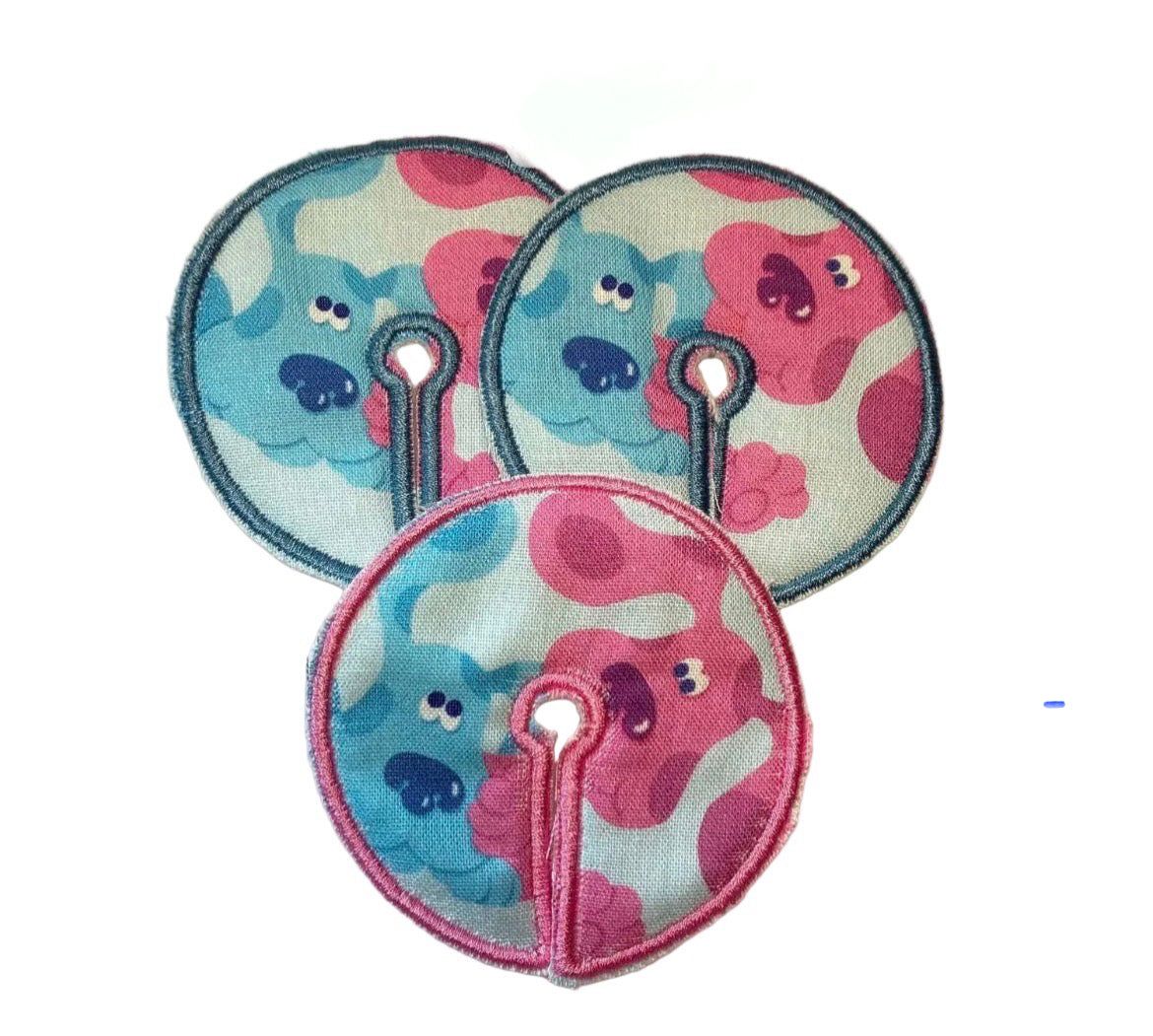 Blue and pink dogs 2.75" gtube pad - ONE PAD