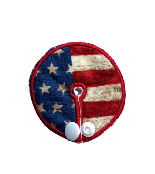 Patriotic Flag print handmade cloth g-tube pad