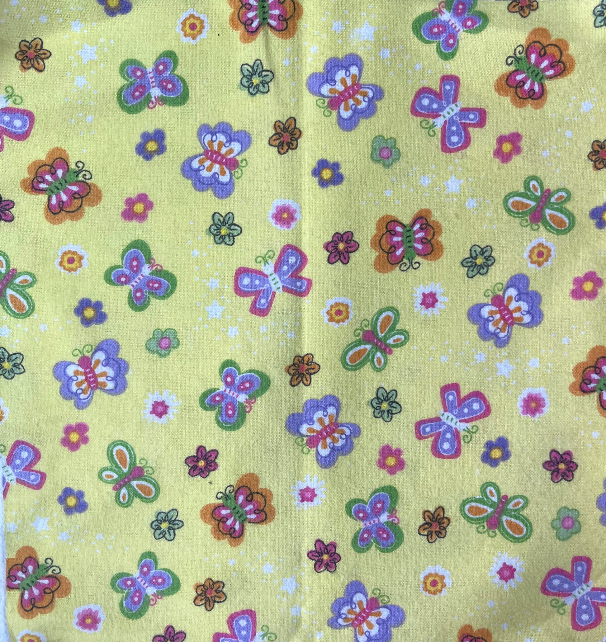 Yellow Butterfly print handmade cloth g-tube pad, view 2